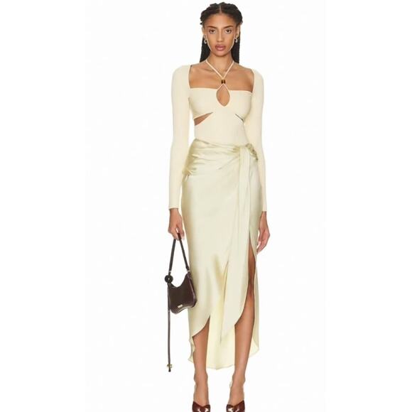 Jonathan Simkhai Elenor Rib Halter Cutout Top XS - Picture 3 of 7